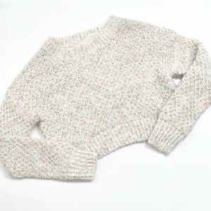 Made With Love by FCT cream multicolored cropped knit sweater